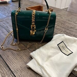 Gucci Sylvie Green and Gold Women's Bag
